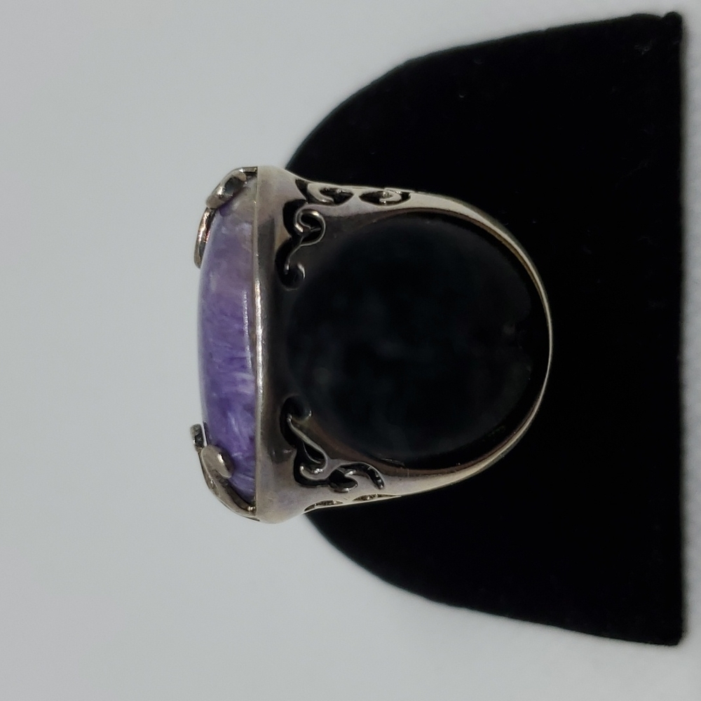 Purple Charoite and Silver Ring - Picture 6 of 6